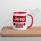 Goodies : Mug Jeep avec calandre en céramique avec intérieur rouge (taille : 15oz)