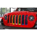 Kit d'inserts multicolore (enjoliveurs) de calandre pour Jeep Wrangler JL
