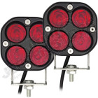Lampe LED Rouge carré - de 12 à 24 volts / 40 watts / 2000 lumens (unitaire)