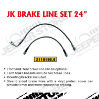 Kit de 4 flexibles de frein en acier inox (longueur : 60cm) pour Jeep Wrangler JK