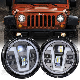 Kit de 2 phares à LED (modèle V) pour Jeep Wrangler JL