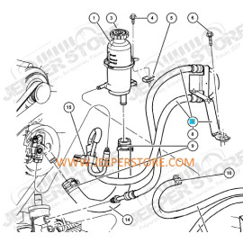 Kit de durites de direction assistée (pression et retour) 2.8L CRD Jeep Wrangler JK (n° 7 et 8 du schéma)