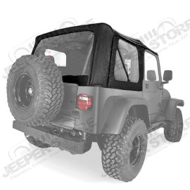 Bâche de rechange avec fenêtres couleur: noir pour Jeep Wrangler TJ (sans aucune armature)