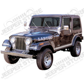 Kit ensemble autocollants LAREDO - Couleur : argent - Jeep CJ7