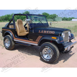 Kit ensemble autocollants LAREDO - Couleur : marron brun - Jeep CJ7