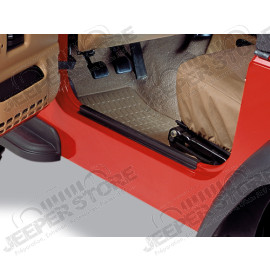 Kit protections de seuils de porte acier noir Jeep CJ, Wrangler YJ (la paire)
