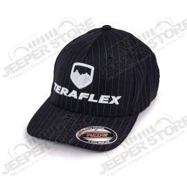 TeraFlex FlexFit Pinstripe Curved Visor Hat – Black/White – Small/Medium