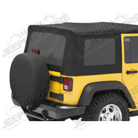 Kit 3 fenêtres teintées pour soft top origine ou bâche Supertop de chez Bestop couleur Black Diamond - Jeep Wrangler JK Unlimited 4 portes