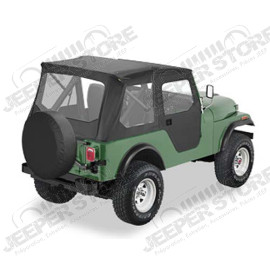 Bâche "Bestop Tigertop". sans système de glissières, avec boutons-pression Couleur: Black Crush pour Jeep CJ5