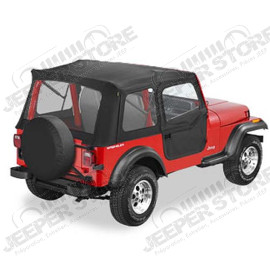 Bâche "Supertop" Bâche soft-top avec portes soft-top en deux parties séparables Couleur: black denim Jeep CJ7, Wrangler YJ