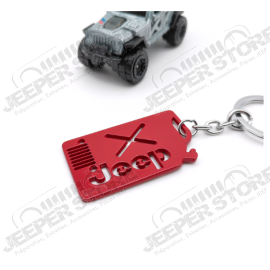 Porte clef Jeep avec Jerrican, couleur rouge