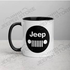 Goodies : Mug Jeep avec calandre en céramique avec intérieur noir (taille : 15oz)