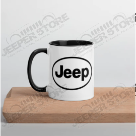 Goodies : Mug Jeep entouré en céramique avec intérieur noir (taille : 15oz)
