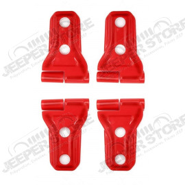 KENJCHP-RED-JLU Kit enjoliveurs de charnières de portes (couleur: rouge) Jeep Wrangler JL (2 portes) (pour le Unlimited prendre 2 jeux)