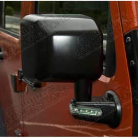 Door Mirror, Right, LED Turn Signal, Black; 07-18 Jeep Wrangler JK