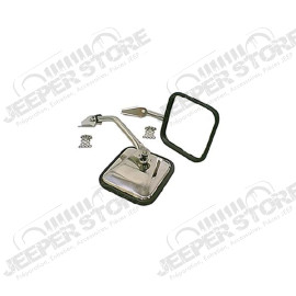 Door Mirror Kit, Stainless Steel; 55-86 Jeep CJ5/CJ6/CJ7/CJ8