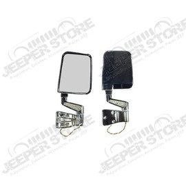 Door Mirror Kit, LED Turn Signals, Chrome; 87-02 Jeep Wrangler