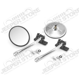 Quick Release Mirror Relocation Kit, Stainless; 97-18 Jeep Wrangler