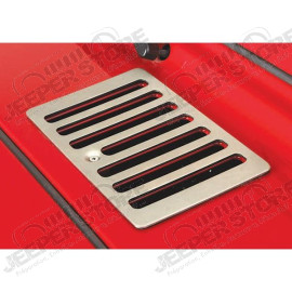 Cowl Vent Cover, Satin, Stainless Steel; 98-06 Jeep Wrangler TJ