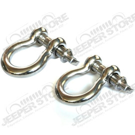 D-Ring Shackle Kit, 7/8 Inch, Stainless Steel, Pair