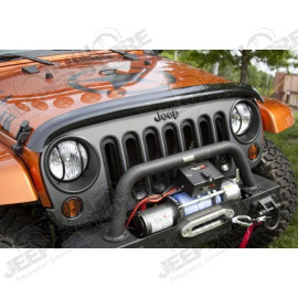 Hood Bug Deflector, Wraparound, Smoke; 07-18 Jeep Wrangler JK