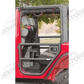 Tube Doors, Rear, Textured Black; 07-18 Jeep Wrangler JKU