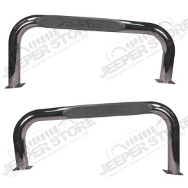 Tube Side Step Kit, Round, 3 Inch, Stainless Steel; 76-83 Jeep CJ7