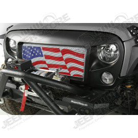 Spartan Grille Insert, American Flag; 07-18 Jeep Wrangler JK
