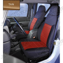 Seat Cover Kit, Front, Neoprene, Tan; 91-95 Jeep Wrangler YJ