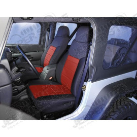 Seat Cover Kit, Front, Neoprene, Red; 91-95 Jeep Wrangler YJ