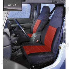 Seat Cover Kit, Front, Neoprene, Gray; 03-06 Jeep Wrangler TJ