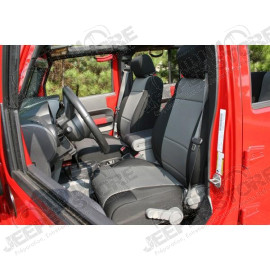 Seat Cover Kit, Front, Neoprene, Black/Gray; 07-10 Jeep Wrangler JK