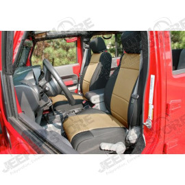 Seat Cover Kit, Front, Neoprene, Black/Tan; 11-18 Jeep Wrangler JK