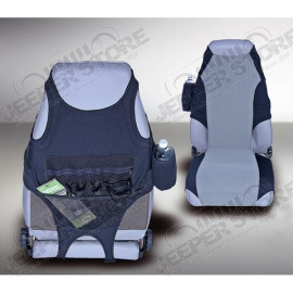 Seat Protector Kit, Fabric, Black/Gray; 76-06 Jeep CJ/Wrangler YJ/TJ