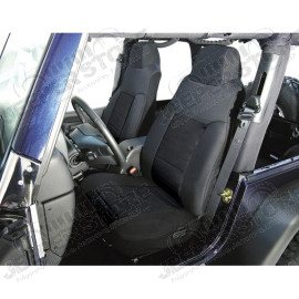 Seat Cover Kit, Front, Fabric, Black; 91-95 Jeep Wrangler YJ
