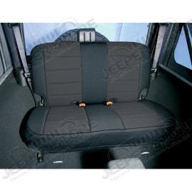 Seat Cover Kit, Rear, Neoprene Black; 80-95 Jeep CJ/Wrangler YJ