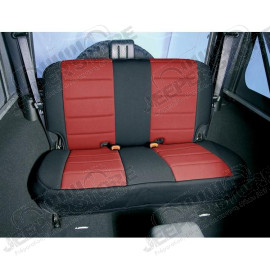 Seat Cover Kit, Rear, Neoprene Red; 80-95 Jeep CJ/Wrangler YJ