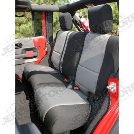 Seat Cover, Rear, Neoprene Black/Gray; 07-18 Jeep Wrangler JKU