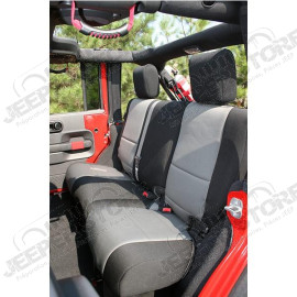 Seat Cover, Rear, Neoprene Black/Gray; 07-18 Jeep Wrangler JK