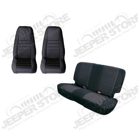 Seat Cover Kit, Black; 80-90 Jeep CJ/Wrangler YJ