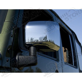 Door Mirror Cover Kit, Chrome; 07-18 Jeep Wrangler JK