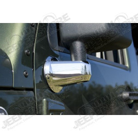 Door Mirror Arm Cover Kit, Chrome; 07-18 Jeep Wrangler JK