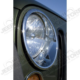 Headlight Bezel Kit, Chrome; 07-18 Jeep Wrangler JK