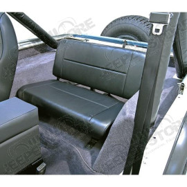 Seat, Rear, Fixed, Black; 55-95 Jeep CJ/Wrangler YJ