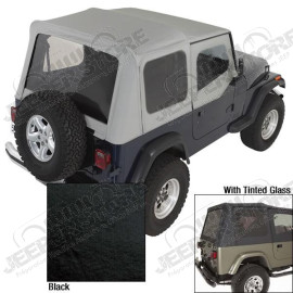 Soft Top, Door Skins, Black, Tinted Windows; 88-95 Jeep Wrangler YJ