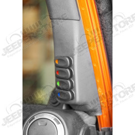 Switch Pod Kit, A-Pillar, Black, Right Hand Drive; 07-10 Wrangler JK