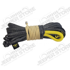 Corde synthétique pour treuil avec crochet (longueur : 24 m - diamètre : 10 mm - rupture : 9178 kg)