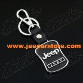 Porte clef Jeep, carré avec vague noir 