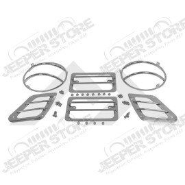 Kit de grilles de protection de feux avant en acier / inox (kit de 6) Jeep Wrangler TJ