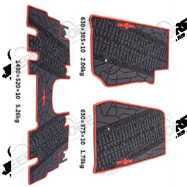 Kit tapis caoutchouc avant et arrière pour Jeep Wrangler JK Unlimited (4 portes)